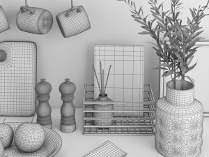 modern kitchen set 15 3D Model