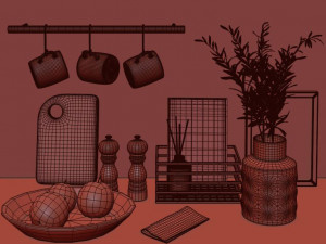 modern kitchen set 15 3D Model