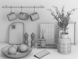 modern kitchen set 15 3D Model