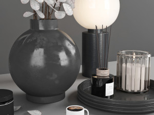 decorative set with lunaria Modèle 3D