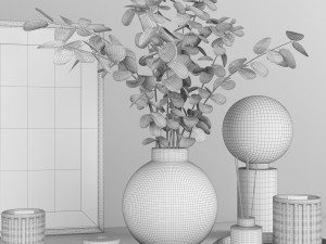 decorative set with lunaria Modèle 3D