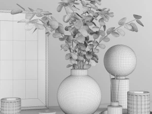 conjunto decorativo com lunaria Modelo 3D