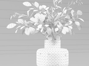 bouquet of eucalyptus and olive branch 3D Model