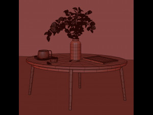 coffe table set 4 Modelo 3D