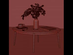 coffe table set 4 3D Model