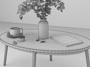 coffe table set 4 3D Model