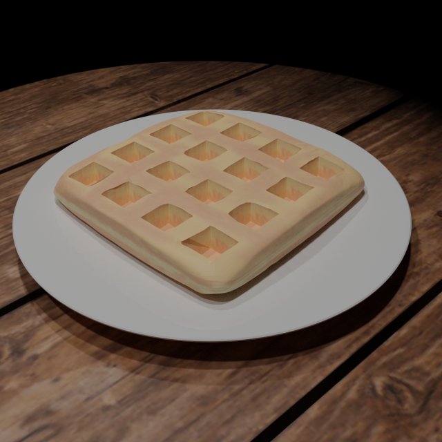 waffle 3D Model .c4d .max .obj .3ds .fbx .stl .blend 