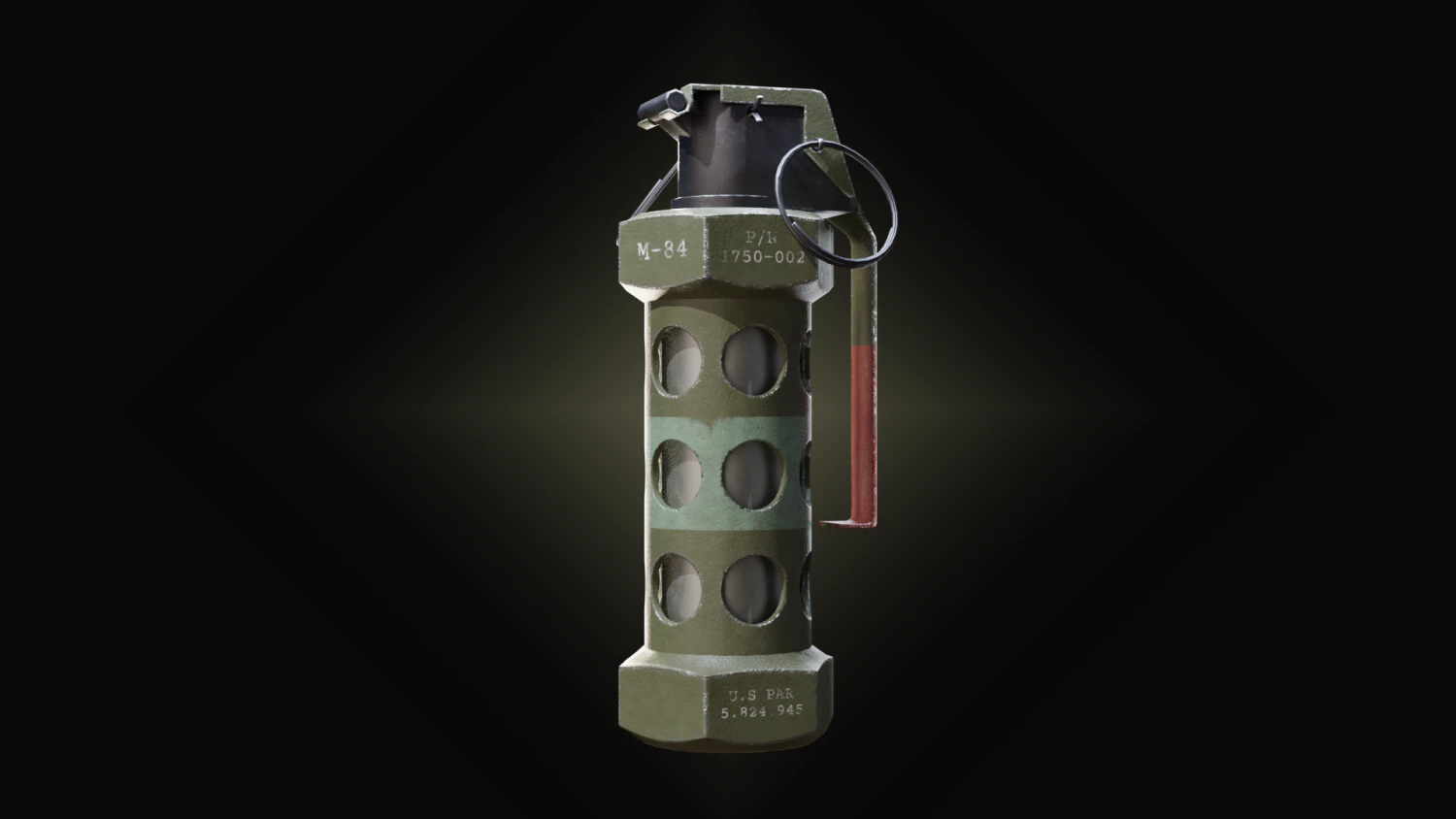 m84 stun grenade 3D Model .c4d .max .obj .3ds .fbx .stl .blend