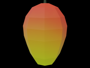 20 fruits - low poly flat shaded Modello 3D