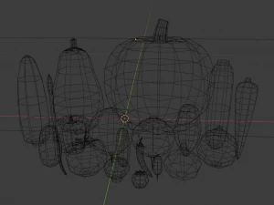 20 vegetables - low poly flat shaded 3D Model