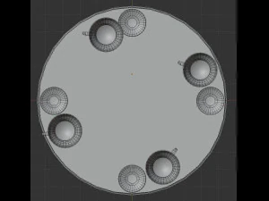 lowpoly декоративний дерев'яний столик з блюдцем і чашками чаю 3D Модель