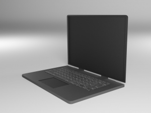 lowpoly animated laptop Model 3D