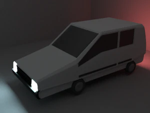 low poly car in fbx obj daefbx 200 royalty free license 3D Model