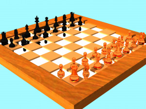 chess board and pieces fbx obj 3D Model