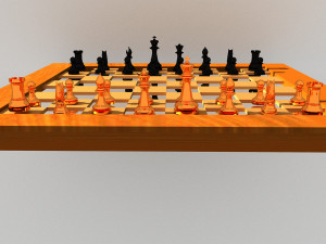 chess board and pieces fbx obj 3D Model