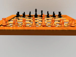chess board and pieces fbx obj 3D Model