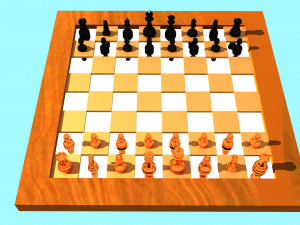 chess board and pieces fbx obj 3D Model
