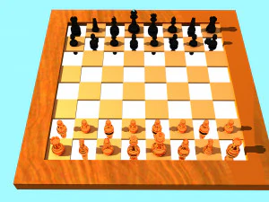 chess board and pieces fbx obj 3D Model