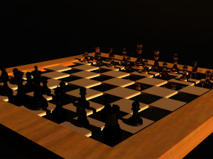 chess board and pieces fbx obj 3D Model