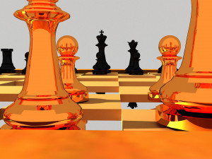 chess board and pieces fbx obj 3D Model