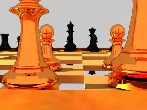 chess board and pieces fbx obj 3D Model