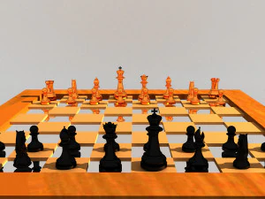 chess board and pieces fbx obj 3D Model