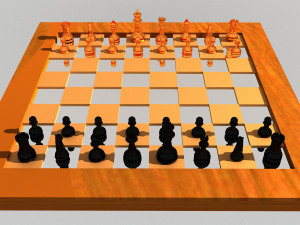 chess board and pieces fbx obj 3D Model