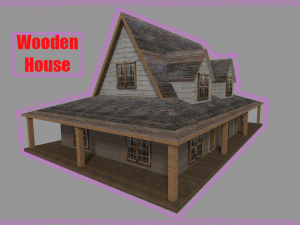 3D Wooden House W2 3D Model