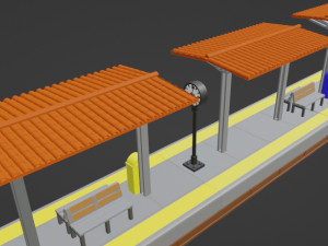 Train station Platform 3D Print Model