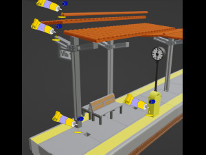 Train station Platform 3D प्रिंट मॉडल