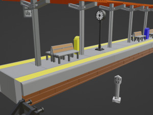 Train station Platform 3D प्रिंट मॉडल