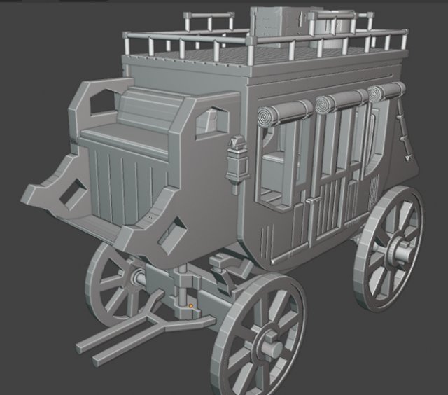Stagecoaches of the Wild West 3D 프린트 모델 .c4d .max .obj .3ds .fbx .stl .blend 