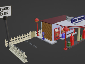 Gas station from the 60s 3D प्रिंट मॉडल