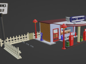Gas station from the 60s 3Dプリントモデル