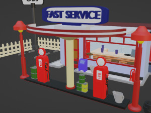Gas station from the 60s 3Dプリントモデル