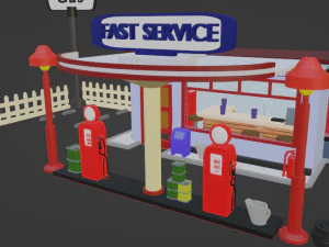 Gas station from the 60s 3D Print Model