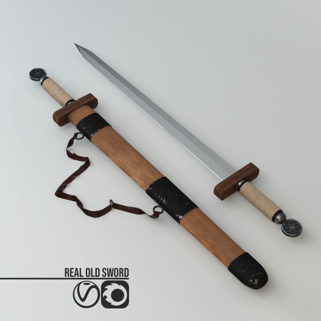 real old sword 3D Model .c4d .max .obj .3ds .fbx .stl .blend 