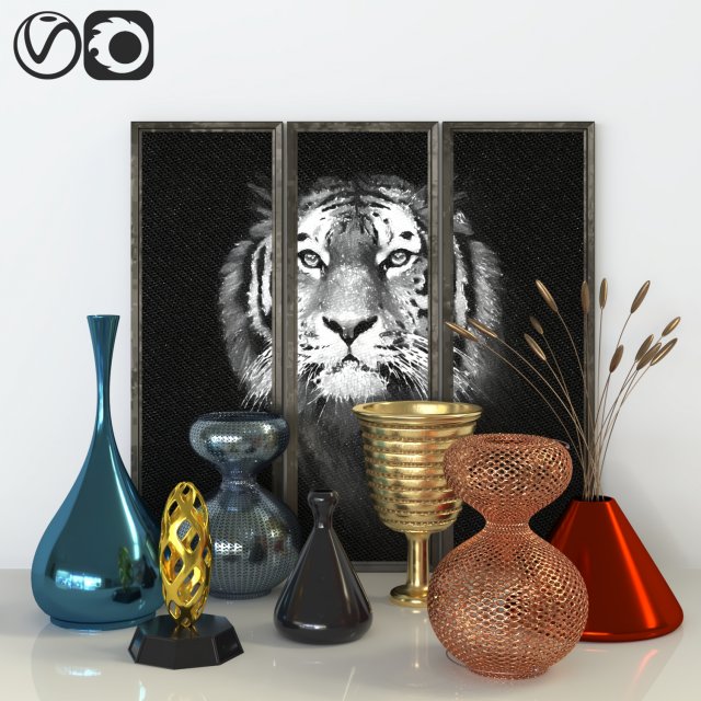 decorative set m7 3D Model .c4d .max .obj .3ds .fbx .stl .blend 