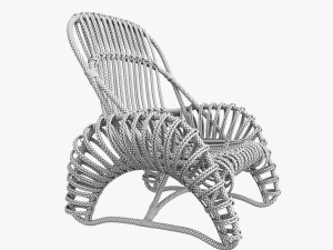 boucle rattan armchair kok maison 627 3D Model