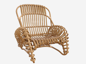 boucle rattan armchair kok maison 627 3D Model