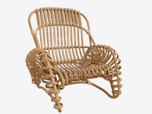 boucle rattan armchair kok maison 627 3D Model