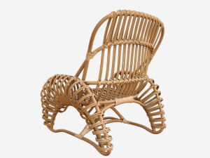 boucle rattan armchair kok maison 627 3D Model