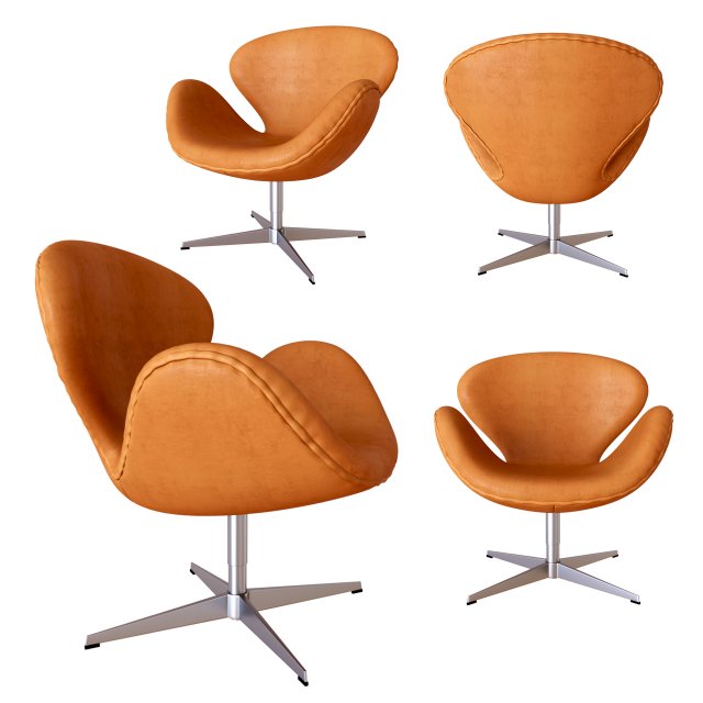 swan chair fritz hansen nubuck leather 3D 模型 .c4d .max .obj .3ds .fbx .stl .blend 