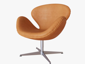 swan chair fritz hansen nubuck leather 3D 模型