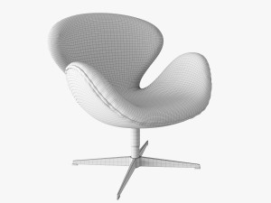 swan chair fritz hansen nubuck leather 3D 模型