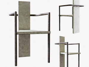 jonas bohlin concrete chair 3D Model