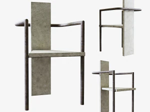 jonas bohlin beton sandalye 3D Model