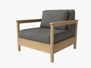 varaschin butaca madera teca 3D 모델