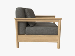 varaschin butaca madera teca 3D 모델