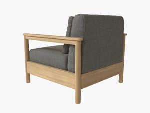 varaschin butaca madera teca 3D 모델